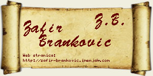 Zafir Branković vizit kartica